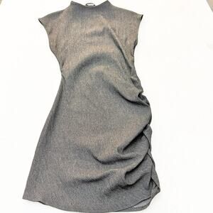 Zara Ruched Side Dress Sleeveless Slate Gray Size Large Mint